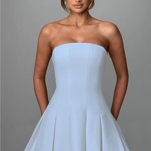 Babyboo BYRONY mini Dress Strapless Blue  Small NWT